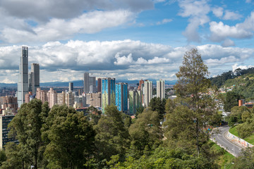 General view of modern buildings in the downtown area of Bogota. Colombia
