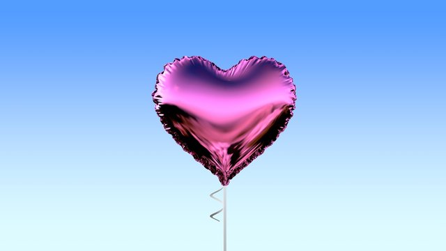 Mylar Heart Balloon 3d Render