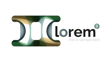 Abstract geometric design logo made of flowing elements