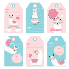 Tag and label with head,cake,star,heart glasses and bubble © piixypeach