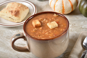 Steaming hot chicken gumbo