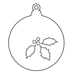 Christmas Ornament Ball with Holly Berries
