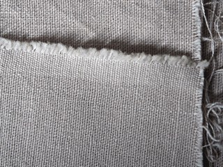 close up of linen fabric, unravel