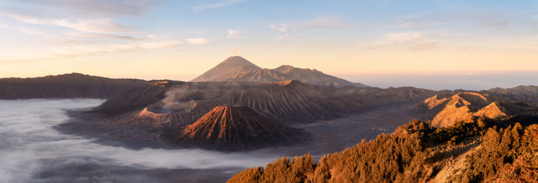 The sunrise of the Bromo volcano