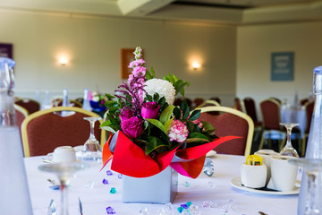 Floral table arrangement setting for High Tea