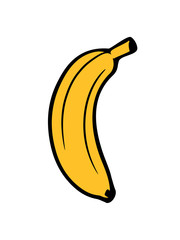 obst banane lecker gesund essen bananenschale krumm clipart cartoon comic design - obrazy, fototapety, plakaty