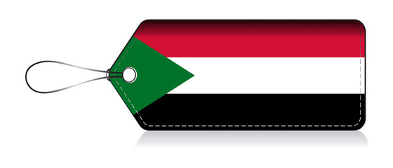 Sudanese emoji flag, Label of  Product made in Sudan © VectorPart