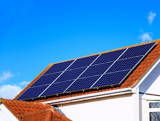 solar panels on a roof