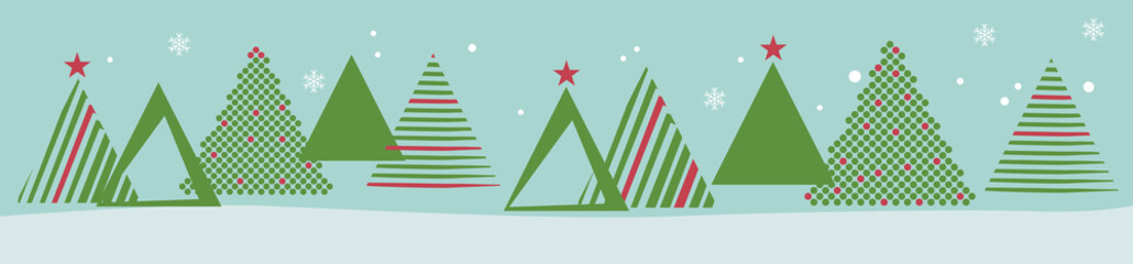 Christmas header. Abstract vector illustration. Winter landscape background