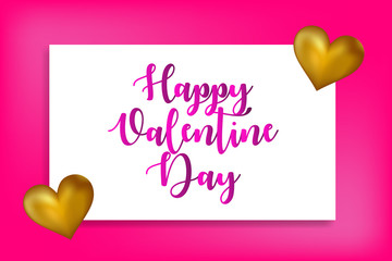 Valentine Day greeting card template, design with red heart, valentine day celebration concept