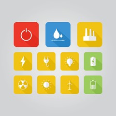 energy icon set design