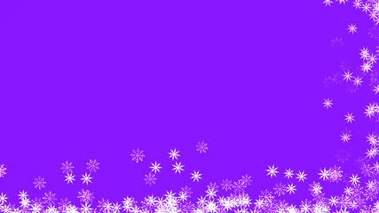 Abstract background with a variety of colorful snowflakes. Big and small.