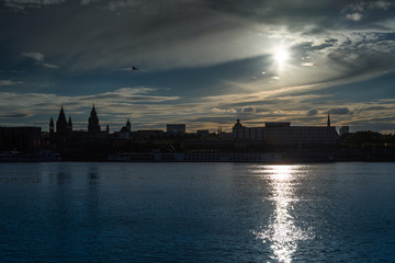 Sunset over City of Mainz