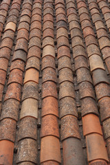 Tiled roof closeup