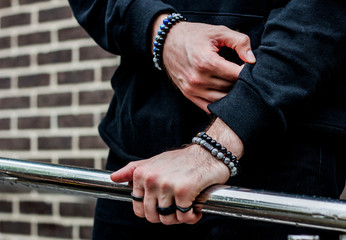 Men's bracelets on hand