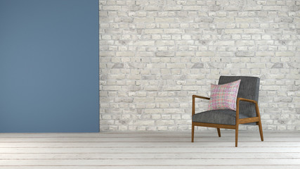 Fototapeta na wymiar chair in empty room.3d rendering image