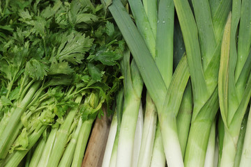Celery and leeks