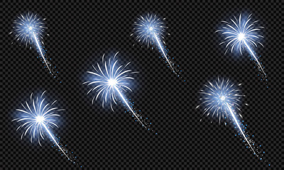 colorful firework set bursting in vector illustration. concept for template for celebration in new year and Christmas festive. It also can use for fourth of July and carnival firework event.