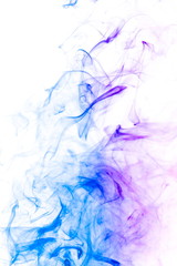 Colored smoke on white background