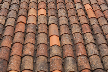 Tiled roof closeup