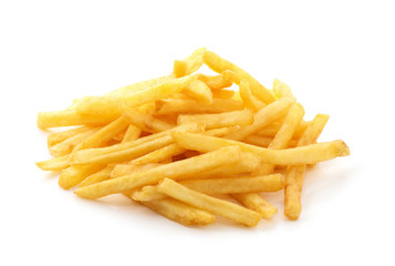 potato fry on white isolated background