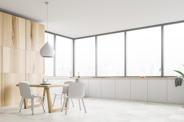 White chairs kitchen corner