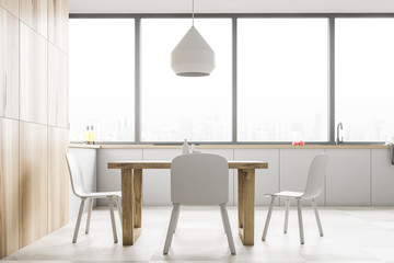 White chairs kitchen interior