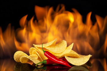 potato chips with chili pepper