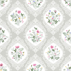 seamless floral pattern with lase