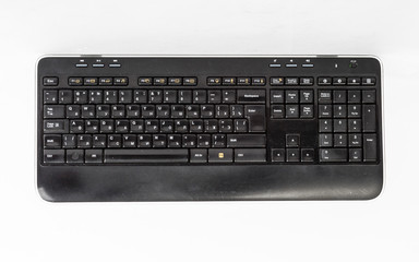 Wireless black keyboard top view