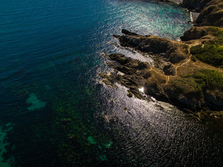 Sinemorets, Bulgaria: An aerial view of the Black Sea shore with its turquoise waters and rocky coastline