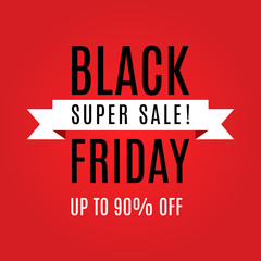 Obraz premium Black Friday super sale inscription design template
