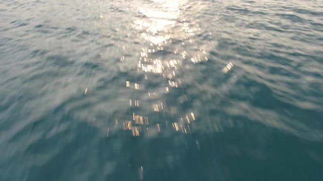  aerial view of sea and sunset