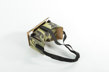 Cardboard virtual reality helmet khaki colour