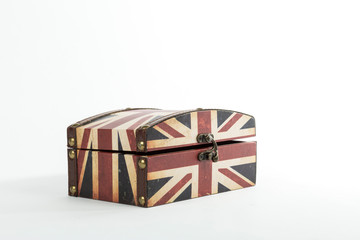 Box with the pattern of the British flag