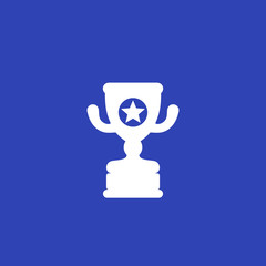 trophy cup vector icon