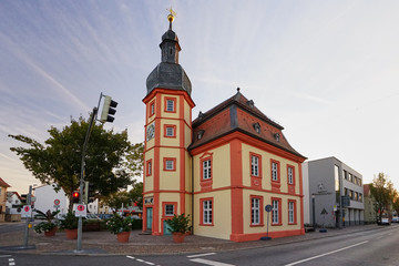Fototapeta na wymiar A typical small German Churche on the Heddesheim Street