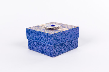 Blue laced gift box