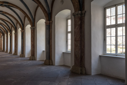 The hallway in convent Corvey in Hoexter, Germany