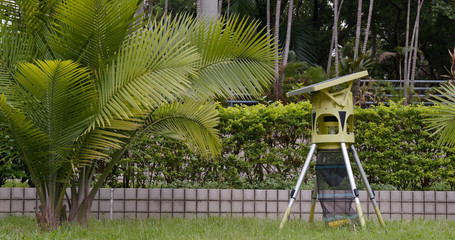 Solar energy mosquito catching machine in park