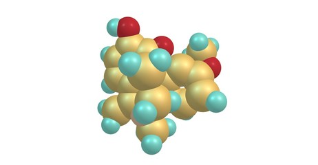 Dihydrocodeine molecular structure isolated on white