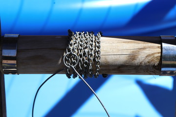 Indoor Water well with collar and metal chain