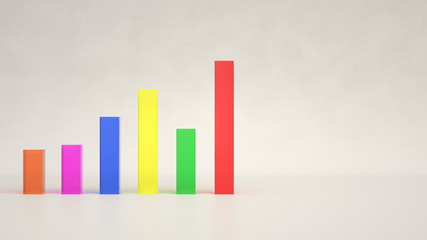 Glass bar diagram on white background