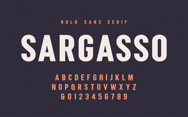 Sargasso bold san serif vector font, alphabet, typeface