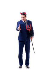 Devil businessman isolated on white background