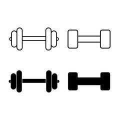 Dumbbell icon in modern flat design isolated on white background, barbell vector illustration for web site or mobile app