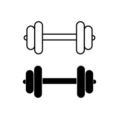 Dumbbell icon in modern flat design isolated on white background, barbell vector illustration for web site or mobile app