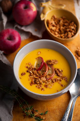 cheddar apple butternut squash soup.style rustic