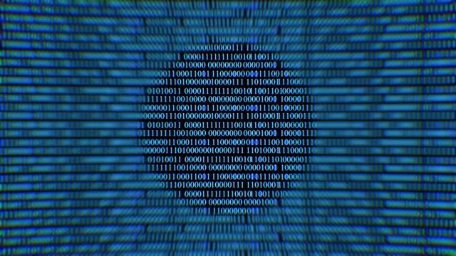 Binary code with digits moving,concept of digital age.