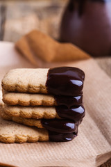 Handmade chocolate dipped cookies
